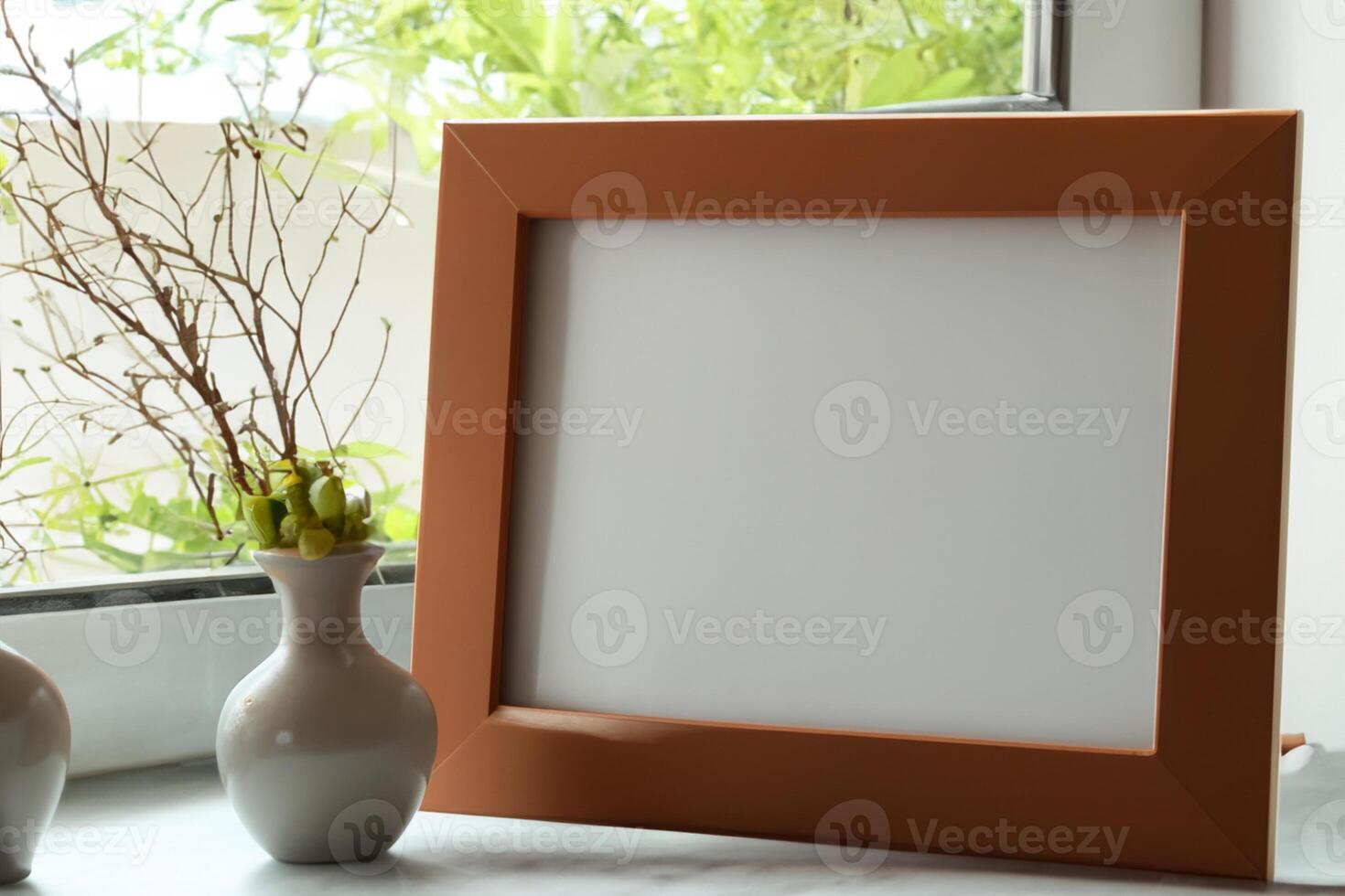 Natural Mockup Photo Paper on Wooden Table for a Realistic and Authentic Presentation, Perfect for Showcasing Designs with a Natural Feel
