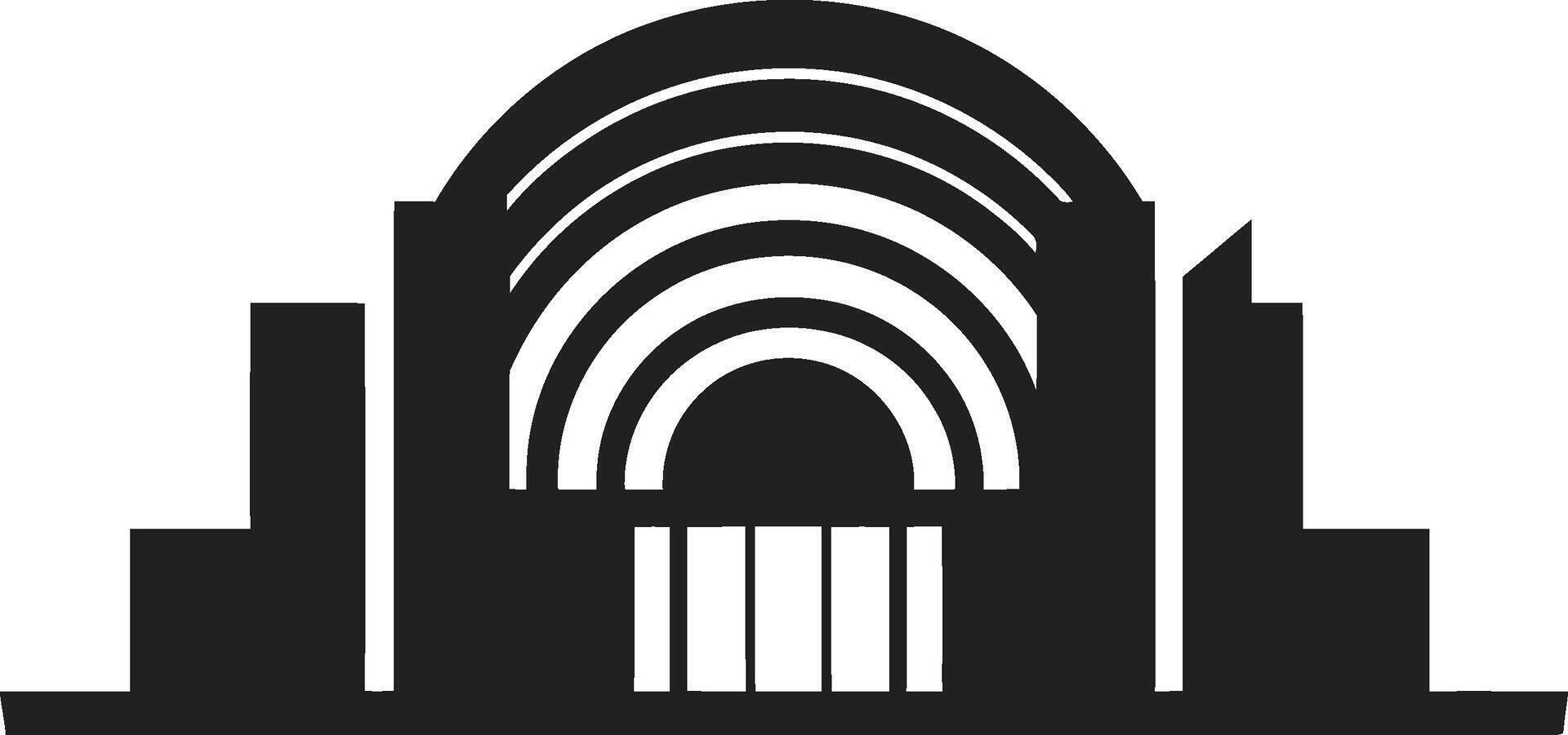 Ebony Elements Refined Abstract Architecture Graphic Chic Urban Unity Modern Building Icon vector