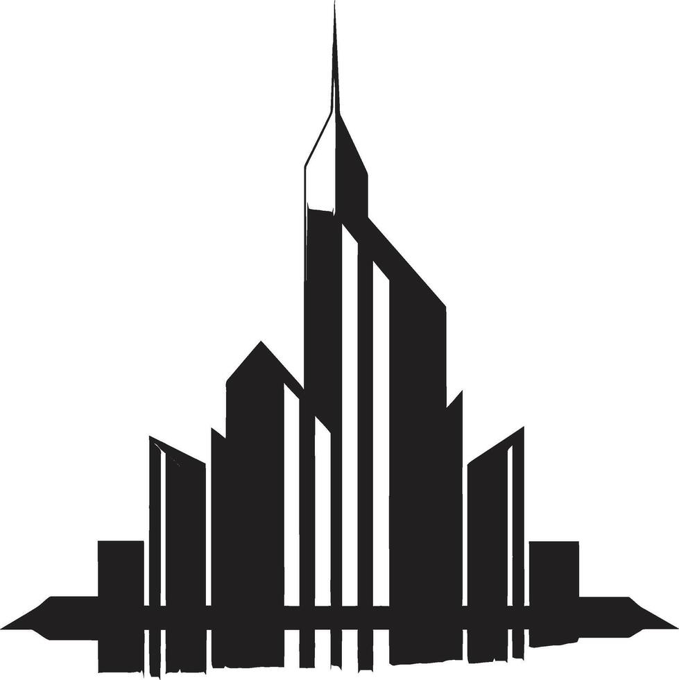 Noir Nexus Stylish Black Architecture Element Mystic Metropolis Intriguing Architecture Design vector