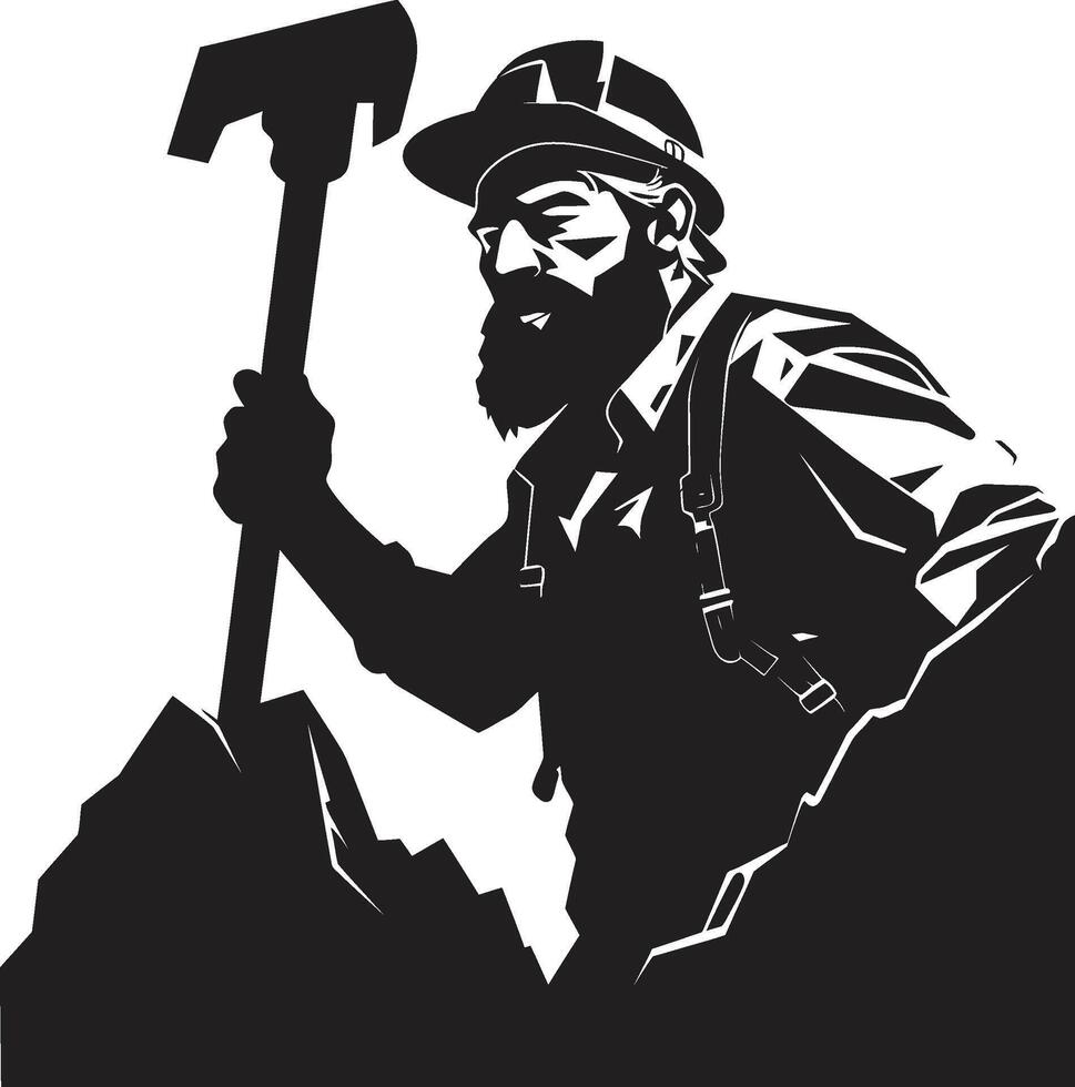 Subsurface Surveyor Mapping Mineral Wealth Underground Gem Gatherer Collecting Earths Precious Jewels vector