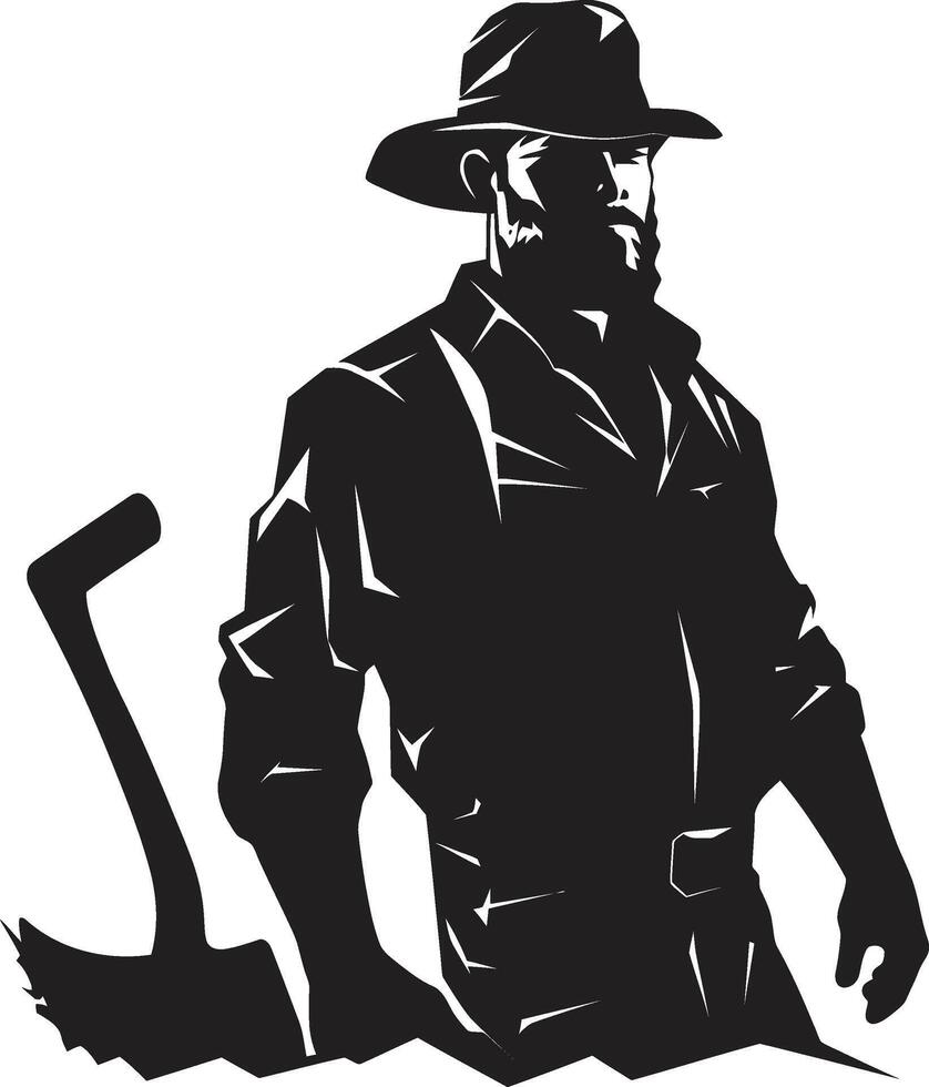 Mineral Miner Extractor of Earths Riches Pickaxe Pioneer Paving the Path Underground vector