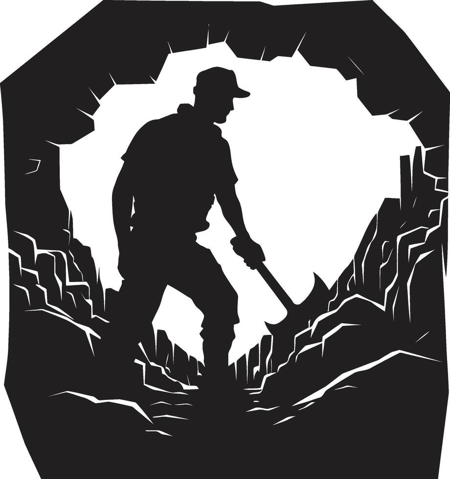 Gem Guardian Protecting Earths Valuable Minerals Earth Excavator Unearthing Riches from Below vector