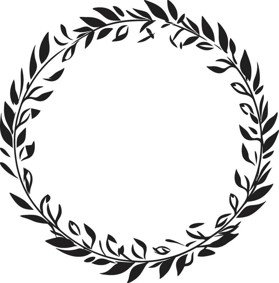 Eclipse Ensemble Ensemble of Midnight Black Doodle Leaves Phantom Finesse Finessed Wreath of Black Doodle Leaves vector