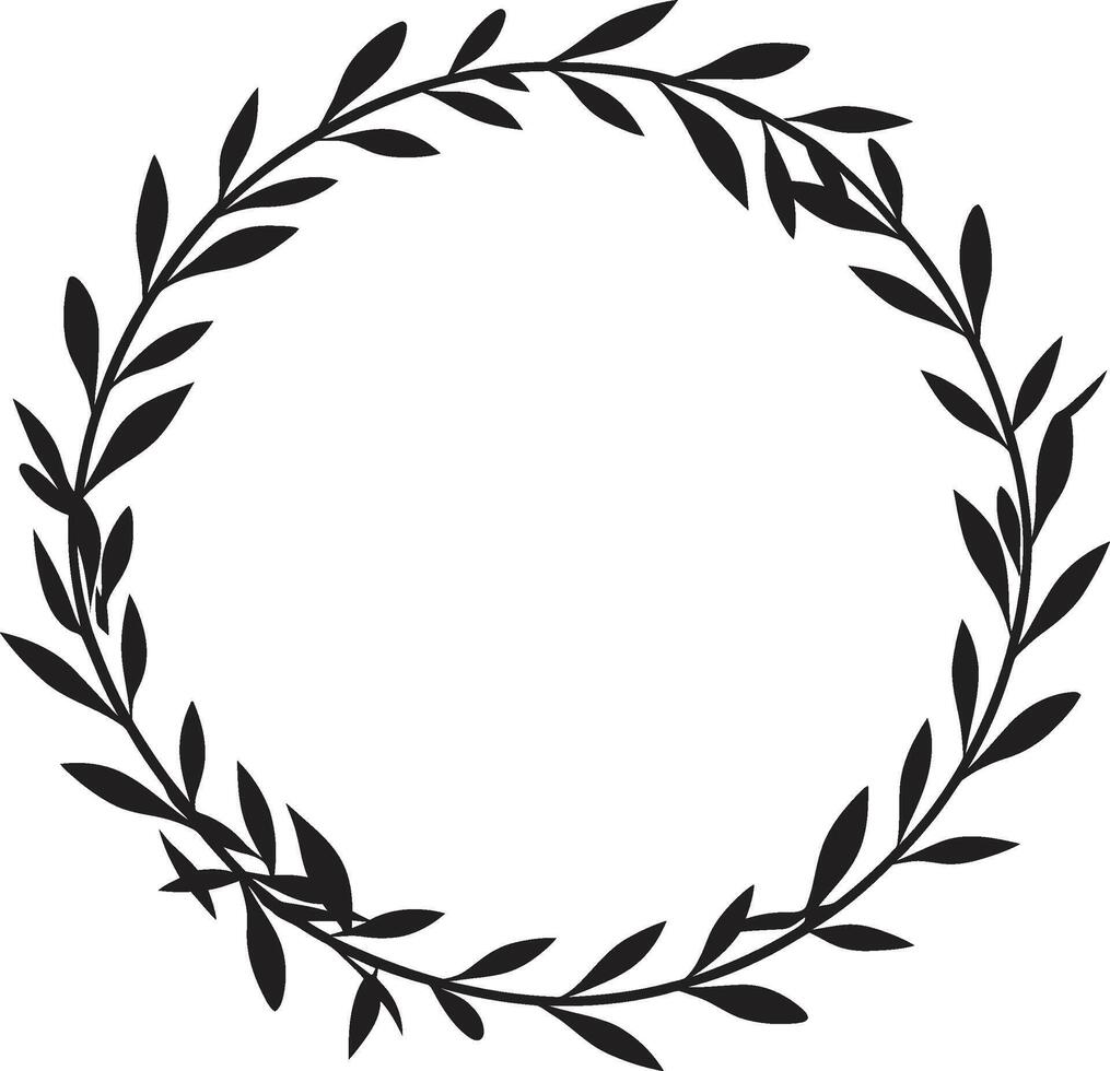 Eclipse Ensemble Ensemble of Midnight Black Doodle Leaves Phantom Finesse Finessed Wreath of Black Doodle Leaves vector
