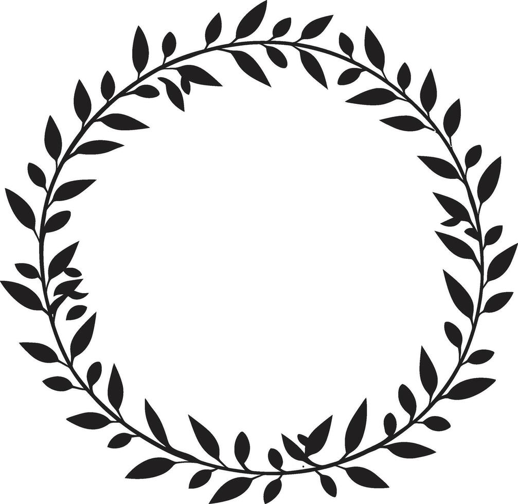 Eclipse Ensemble Ensemble of Midnight Black Doodle Leaves Phantom Finesse Finessed Wreath of Black Doodle Leaves vector