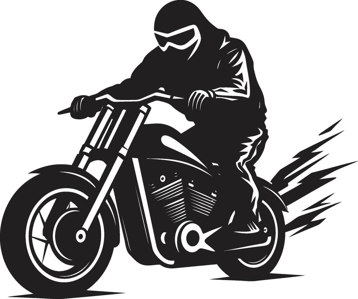 Spine Chiller Skeleton Rider in Dark Leather Deaths Drive Grim Skeleton Biker Emblem in Leather Jacket vector