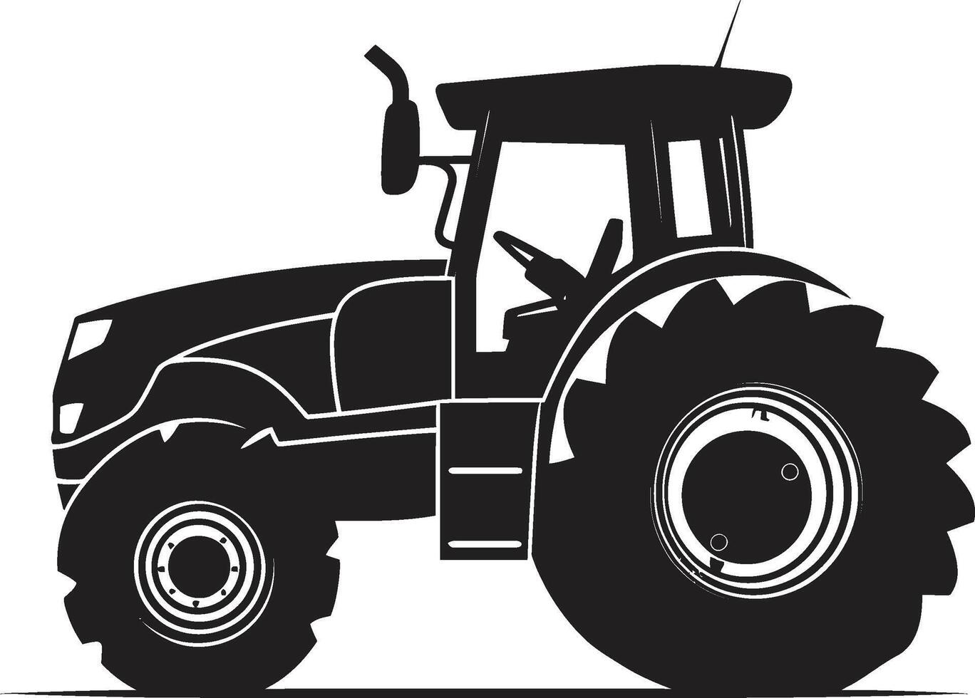 Agrarian Apex Modern Tractor Emblem Harvest Haul Black Tractor vector