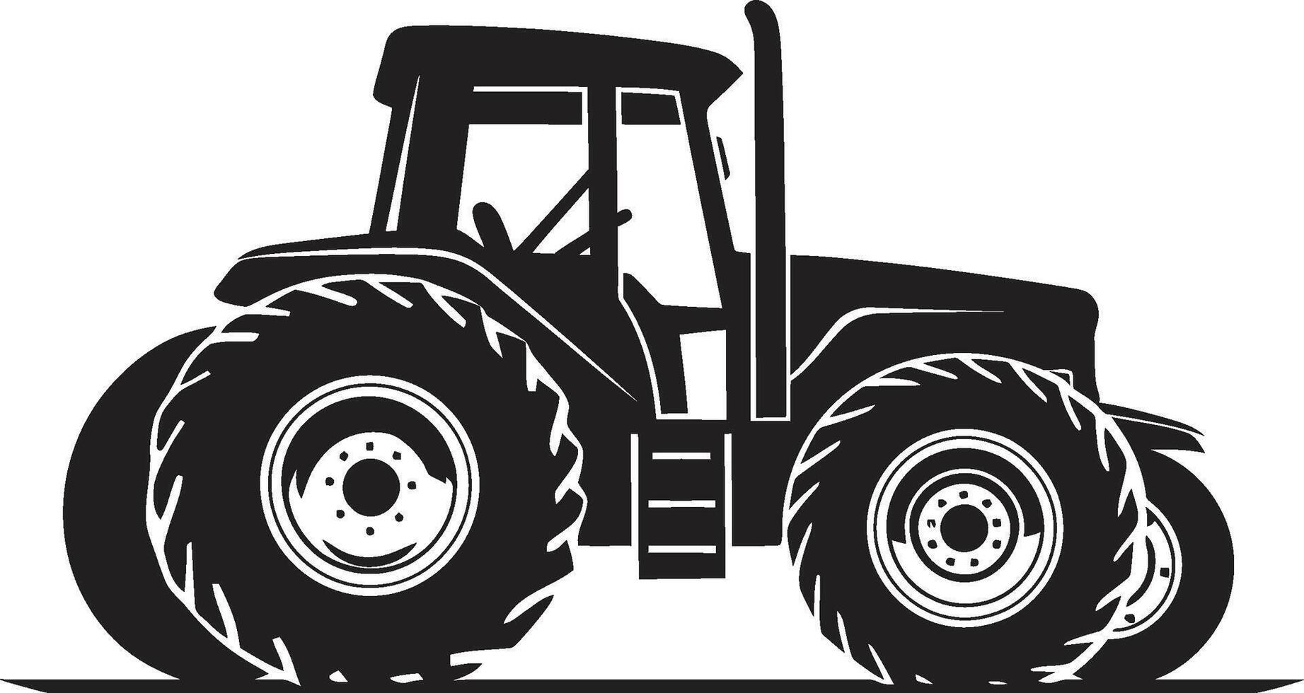 Field Marshal Bold Tractor Emblem in Black Agrarian Atlas Stylish Tractor vector