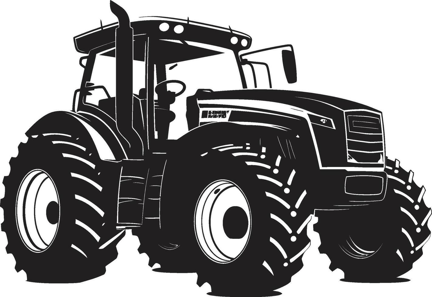 Rural Renovator Sleek Black Tractor Field Voyager Contemporary Tractor Emblem in Black vector