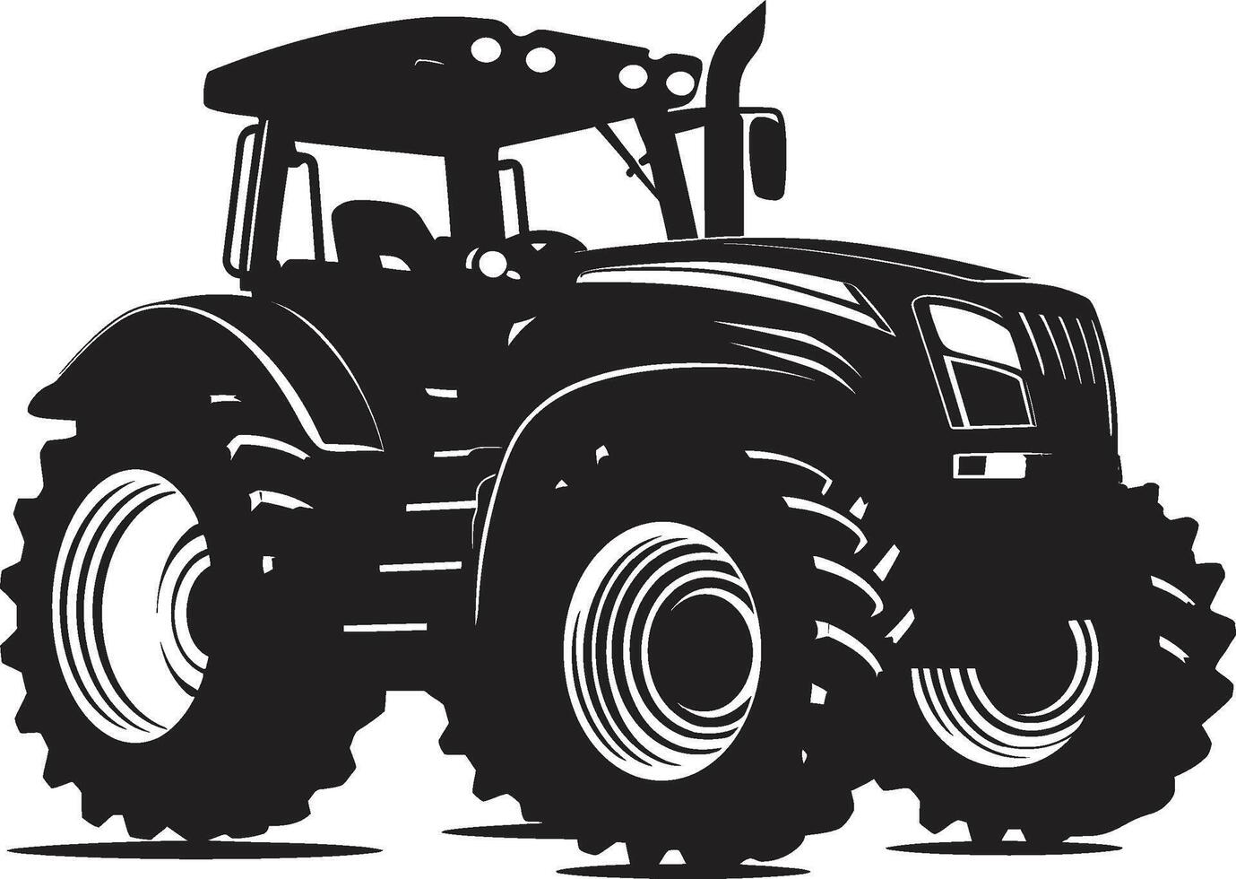 Field Fury Bold Tractor Emblem in Black Agrarian Artisan Stylish Tractor vector