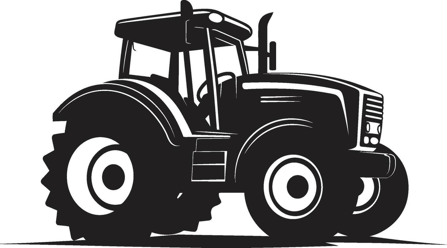 Rural Racer Sleek Tractor in Black Field Maverick Dynamic Tractor Emblem vector