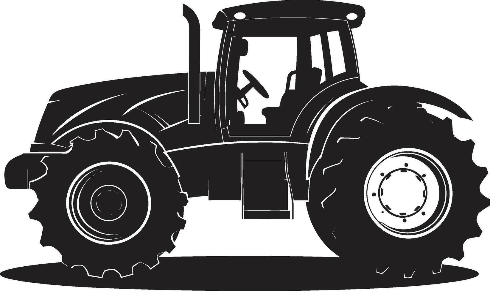 Harvest Hustler Black Tractor Emblem Farm Frontier Dynamic Tractor vector