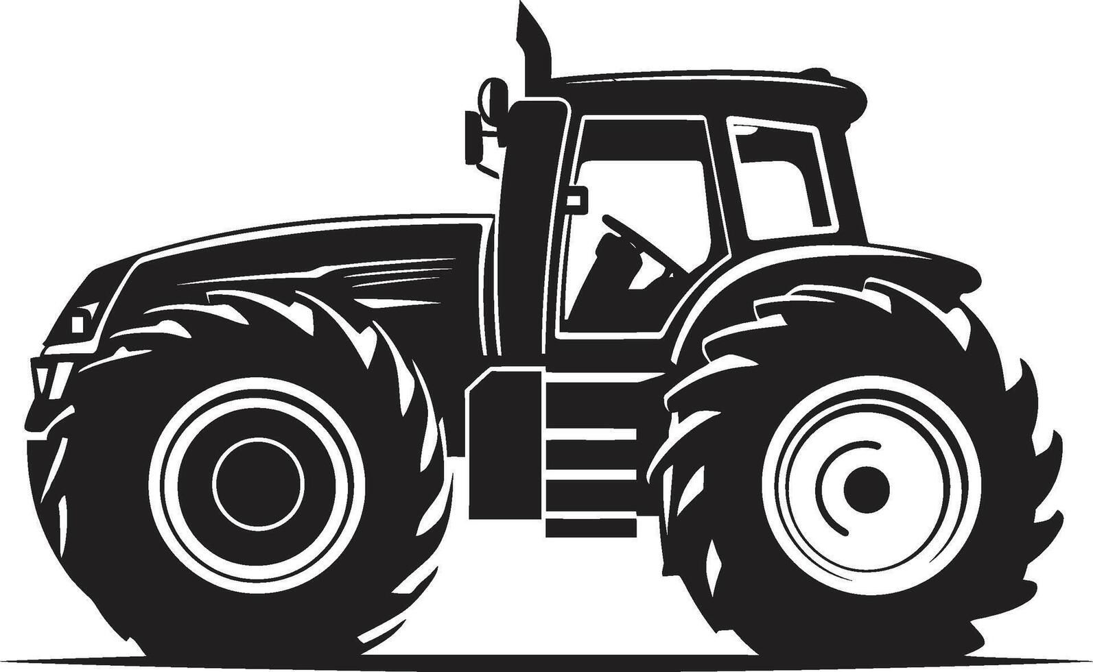 Rural Rover Robust Tractor Field Navigator Black Tractor Emblem vector