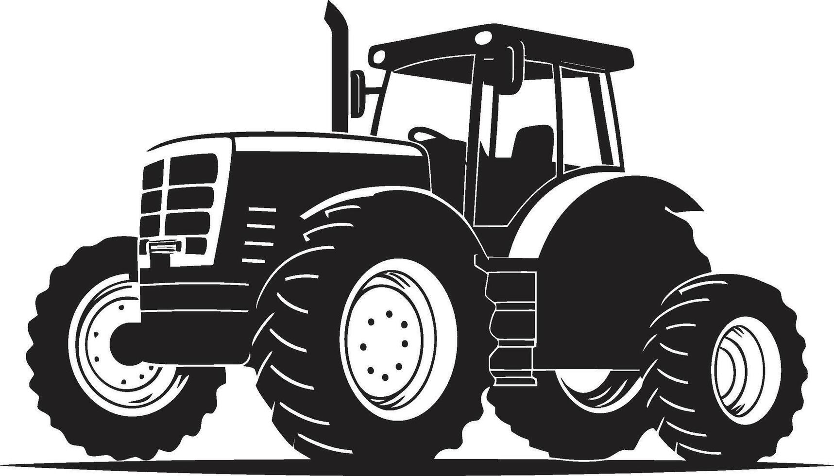 Crop Conqueror Robust Tractor Emblem Farm Flux Bold Tractor in Black vector