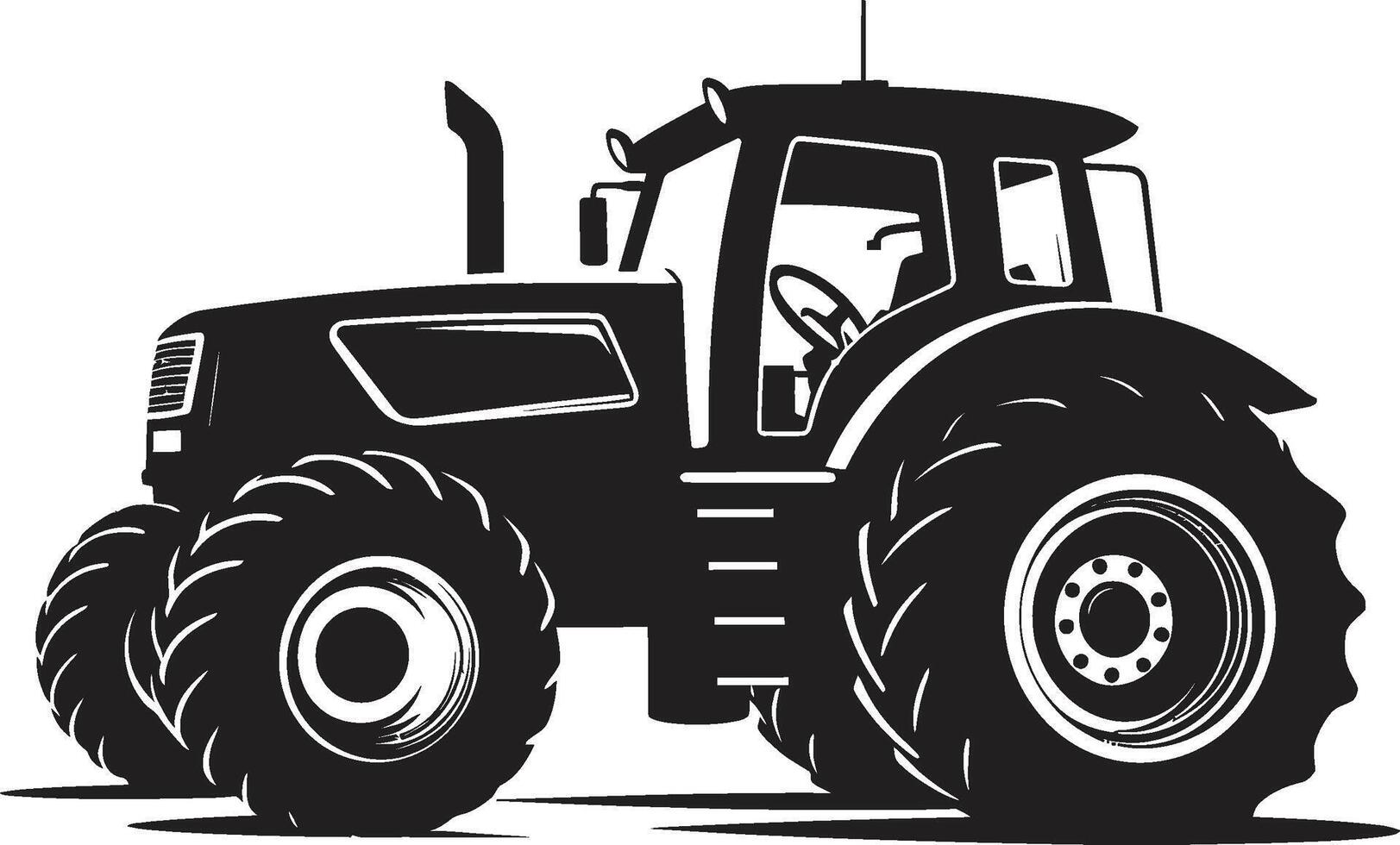 Rural Roamer Sleek Tractor Emblem in Black Field Phoenix Dynamic Tractor vector