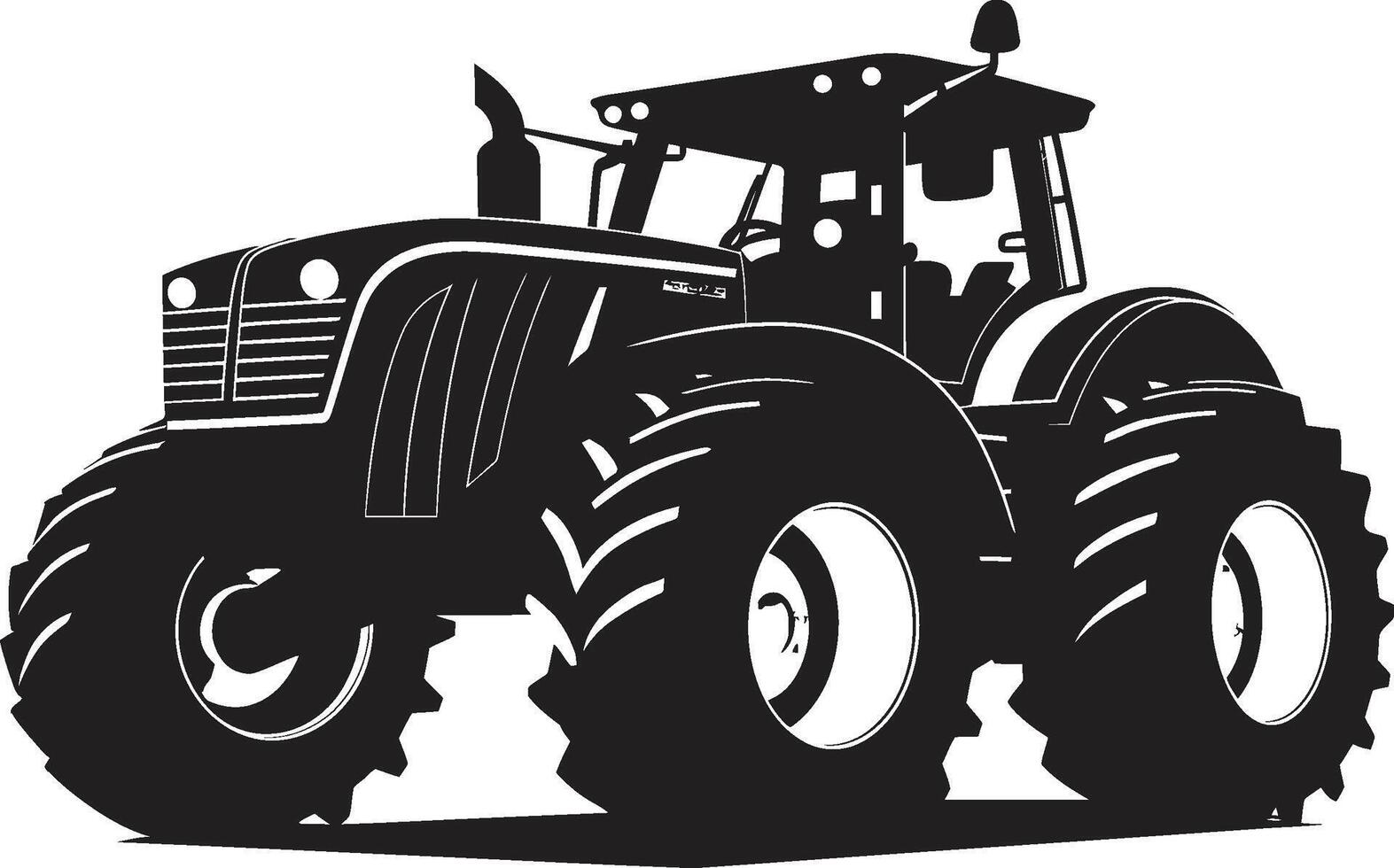 Harvest Hauler Black Tractor Farm Fleet Bold Tractor Emblem in Black vector