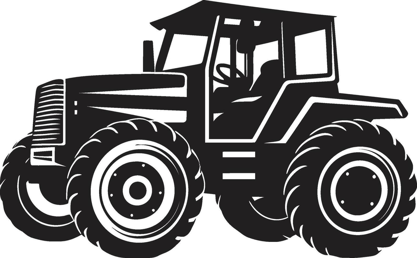 Crop Commander Modern Tractor Field Marshal Bold Tractor Emblem in Black vector