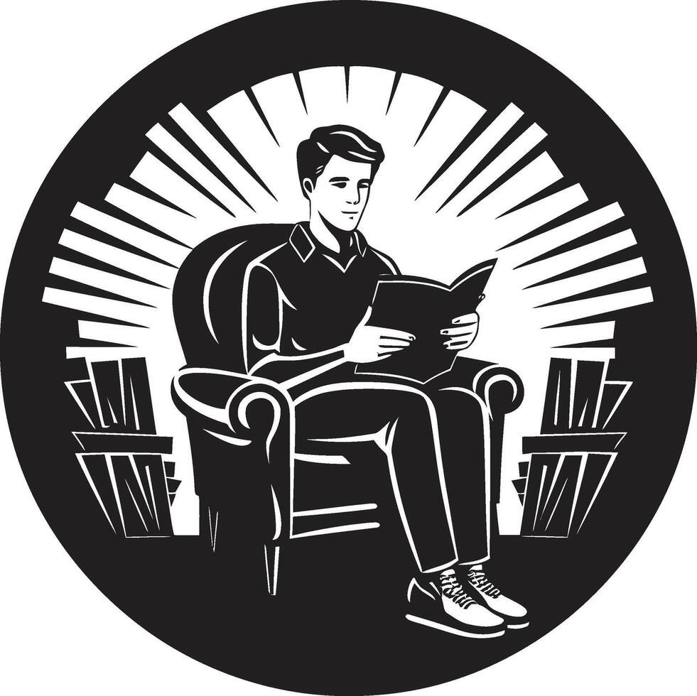 Educational Eden Student with Books in Black Literary Lighthouse Student Guided by Books vector