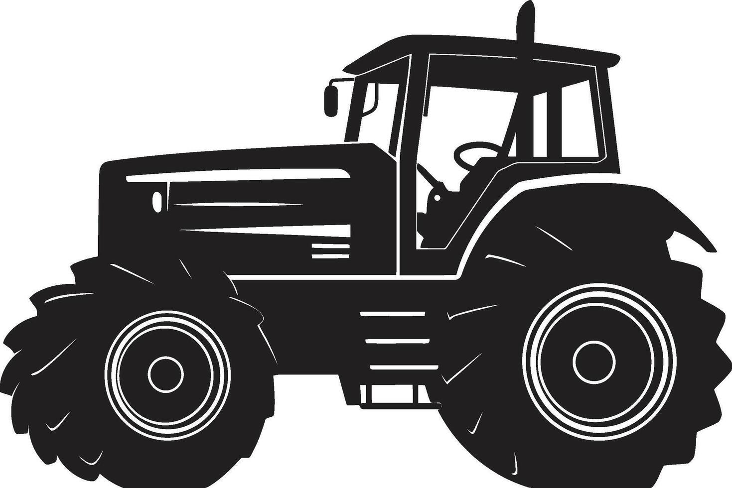 Agrigear Black Tractor Rural Renovator Sleek Tractor Emblem in Black vector