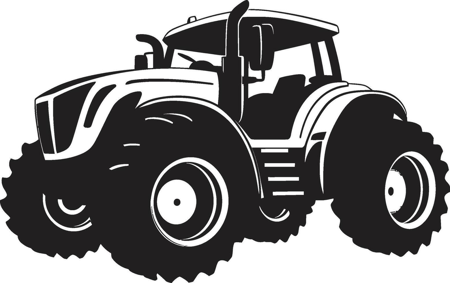 Harvest Haul Black Tractor Agrarian Apex Modern Tractor Emblem vector