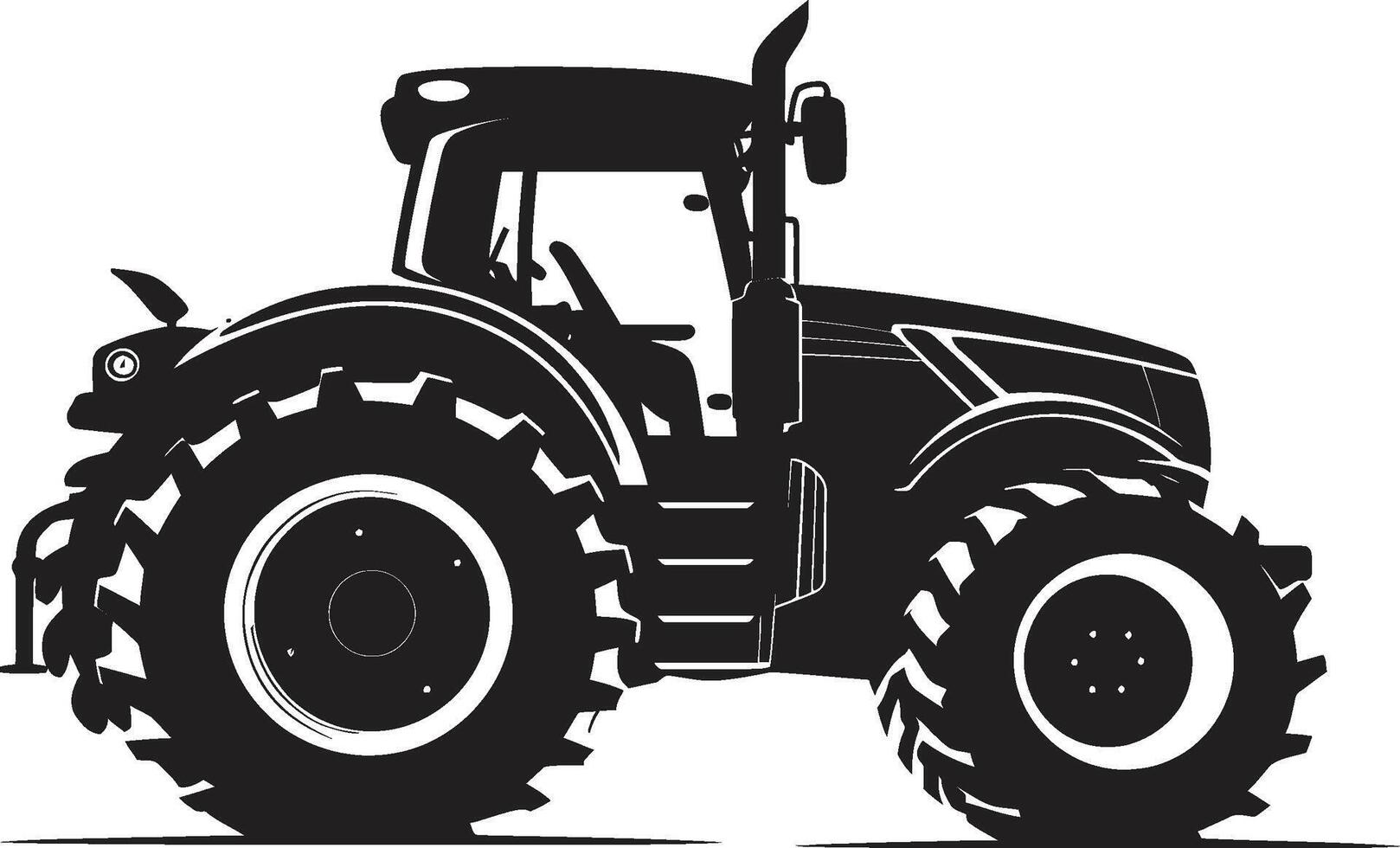 Rural Renegade Powerful Tractor Agritech Ally Sleek Black Tractor vector