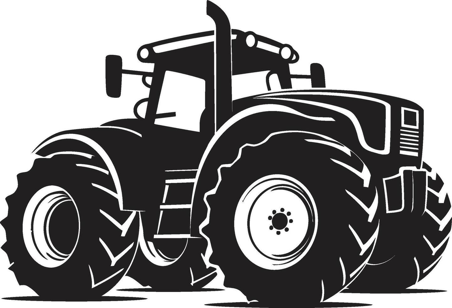Crop Conqueror Stylish Black Tractor Farm Flux Dynamic Tractor Emblem in Black vector