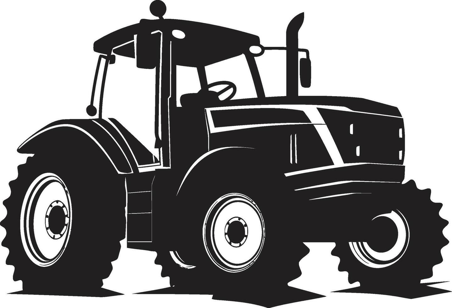 Rural Renegade Powerful Tractor Agritech Ally Sleek Black Tractor vector