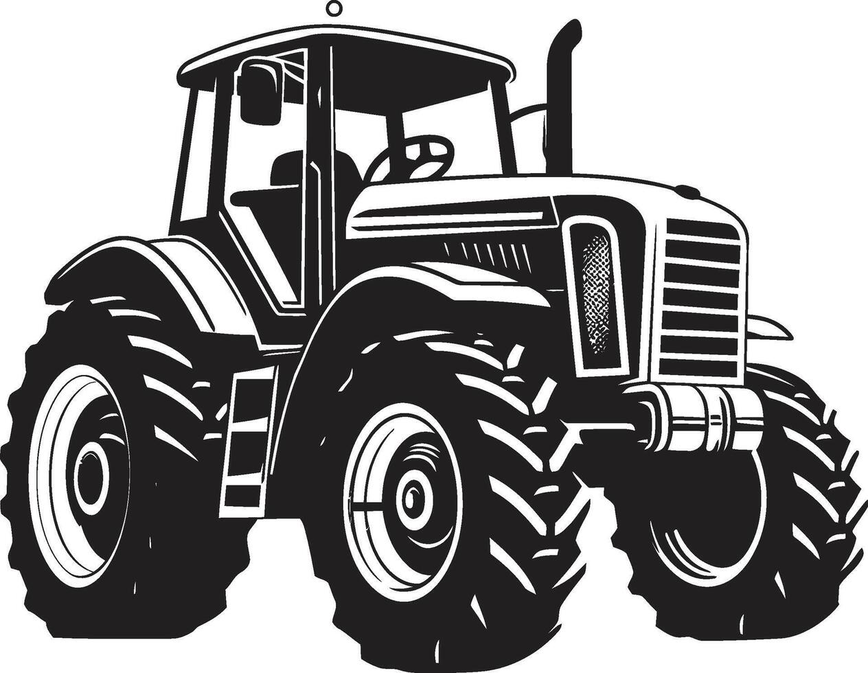 Harvest Haul Black Tractor Agrarian Atlas Modern Tractor Emblem vector