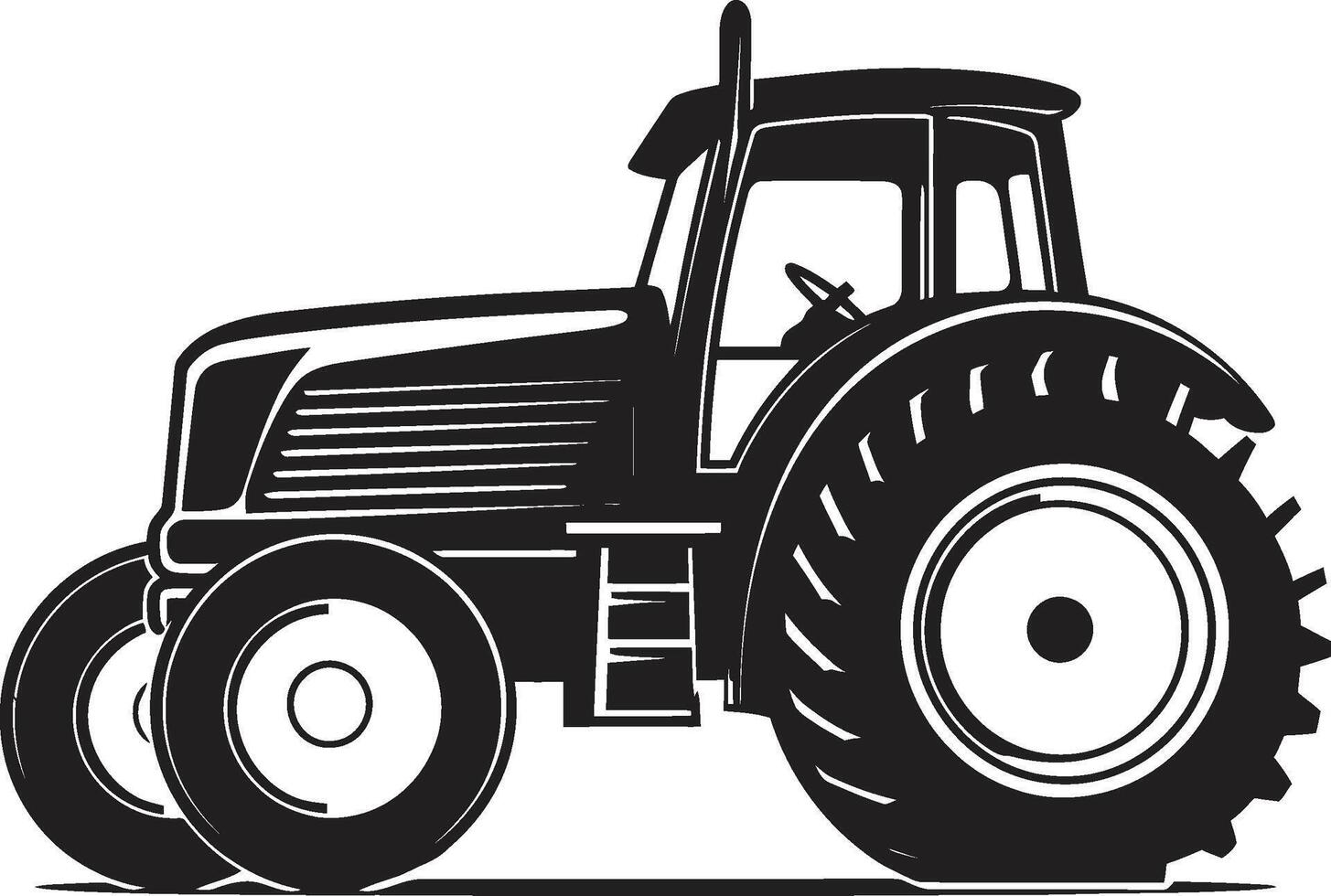 Agritech Ally Sleek Black Tractor Field Fury Bold Tractor Emblem in Black vector