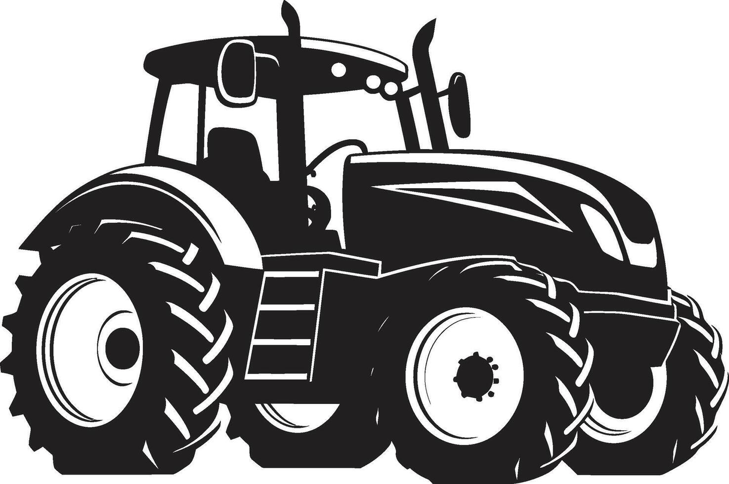 Farm Forge Contemporary Tractor Agrarian Armor Black Tractor Emblem vector
