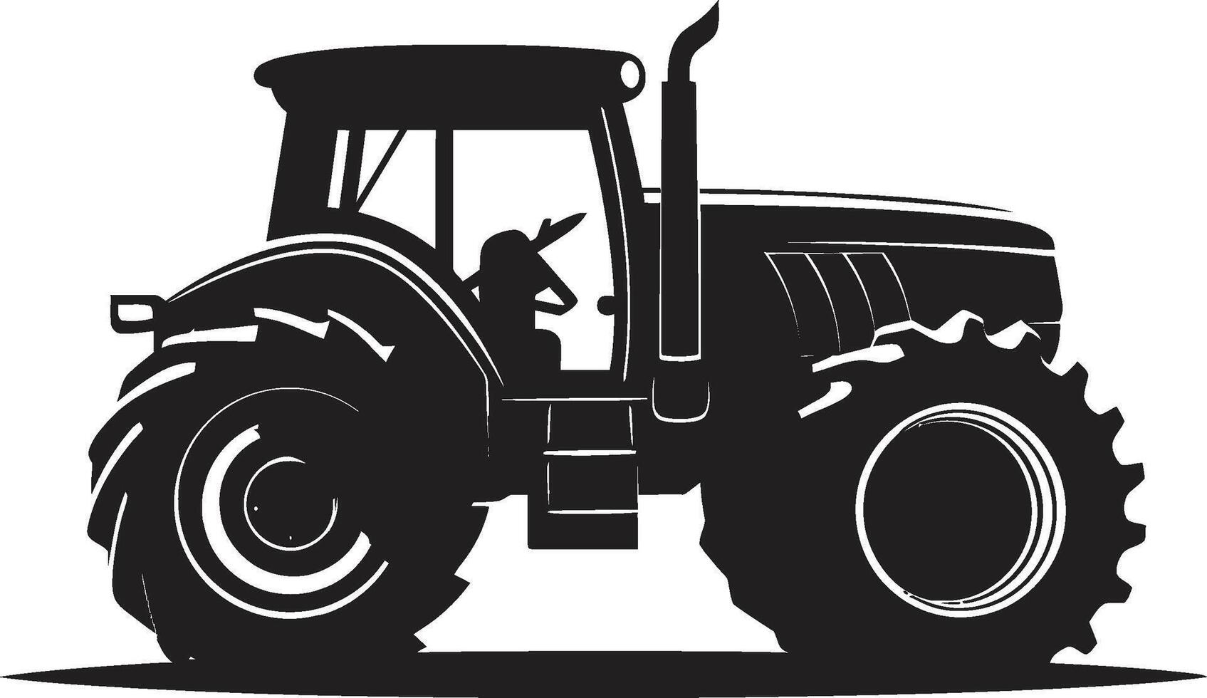 Farm Flux Dynamic Tractor Emblem in Black Rural Raider Powerful Tractor vector