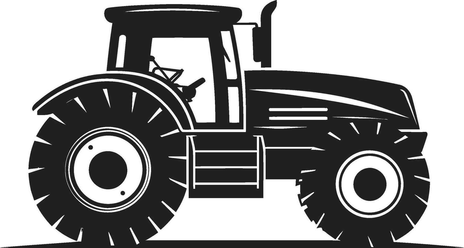 Rural Racer Sleek Tractor Emblem Crop Crusader Modern Tractor Emblem in Black vector