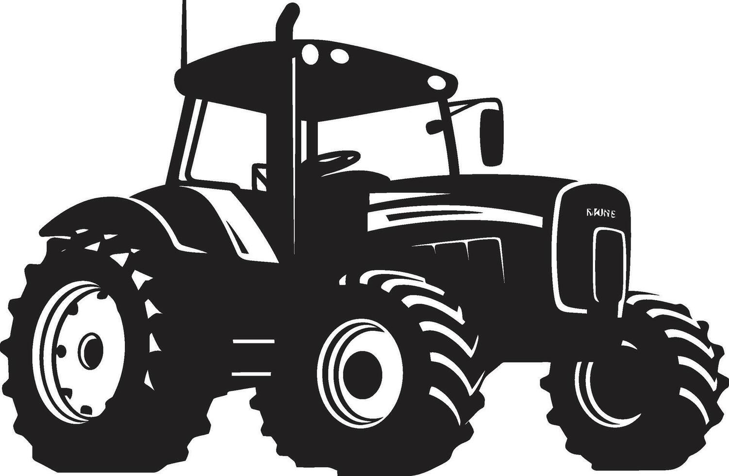 Field Navigator Black Tractor Agrarian Atlas Modern Tractor Emblem vector