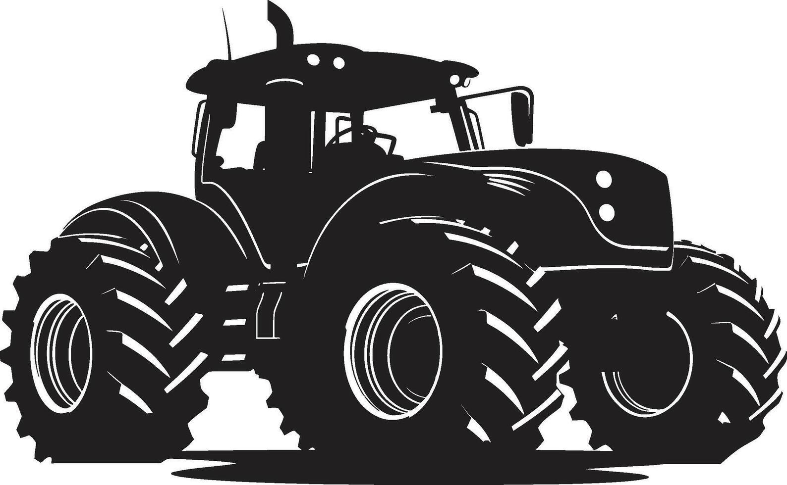Rural Raider Powerful Tractor Field Navigator Black Tractor vector