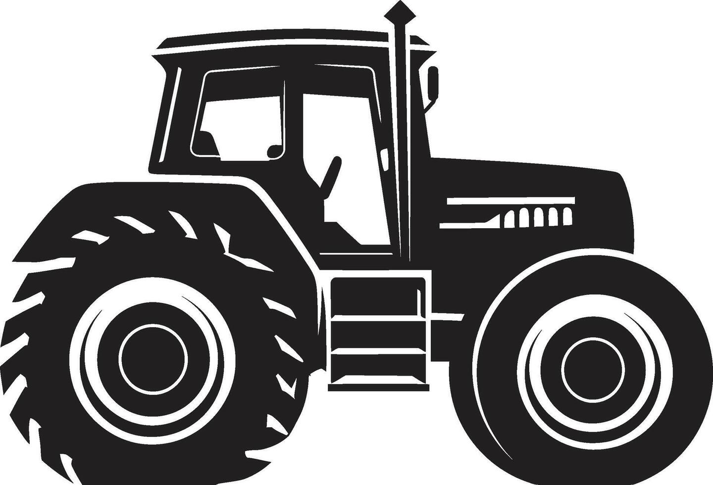 Field Champion Dynamic Tractor Emblem Agrarian Ace Sleek Tractor in Black vector