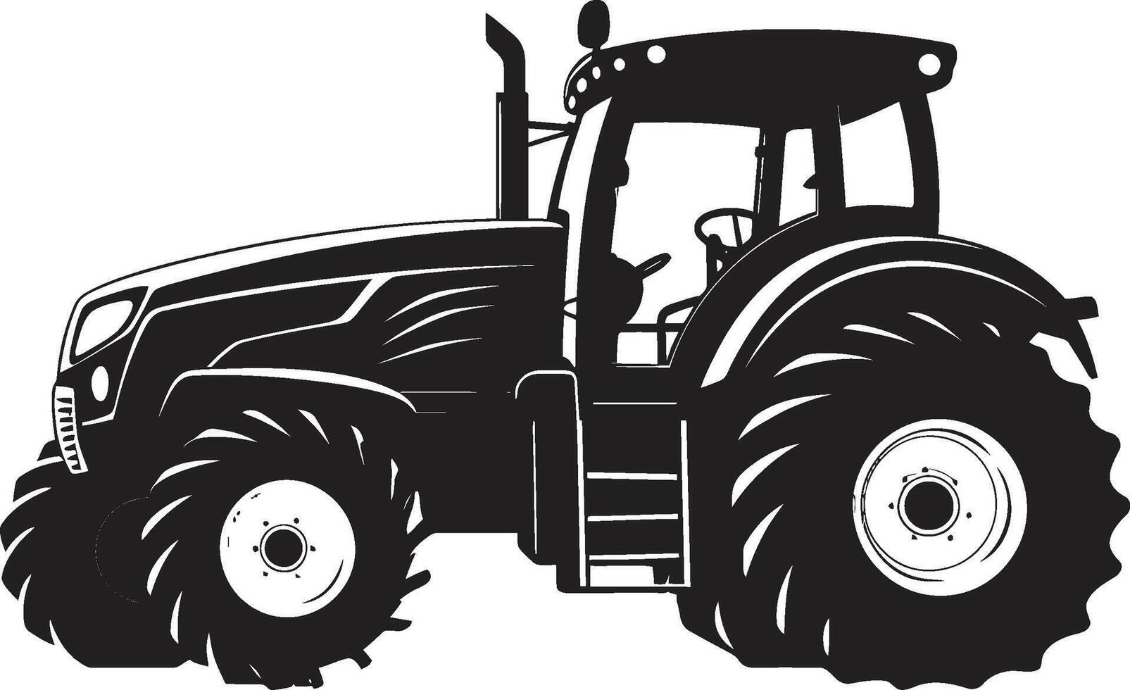 Agrarian Armor Sleek Tractor Emblem in Black Harvest Guardian Dynamic Tractor vector