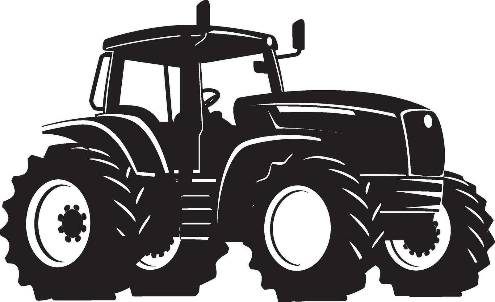 Agritech Ally Sleek Black Tractor Emblem Field Fury Bold Tractor vector