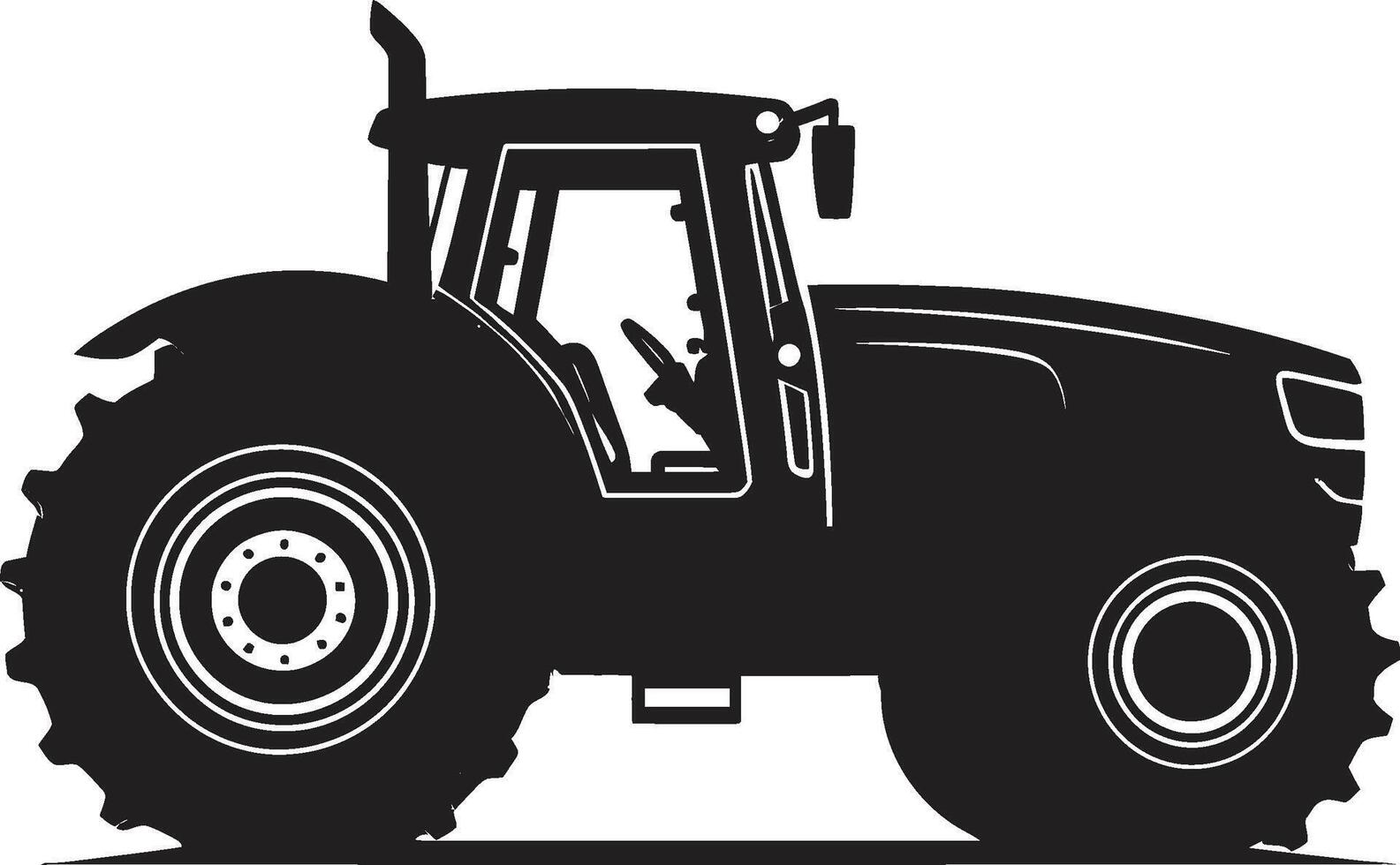 Crop Crusader Modern Tractor Emblem Farm Forge Contemporary Tractor vector