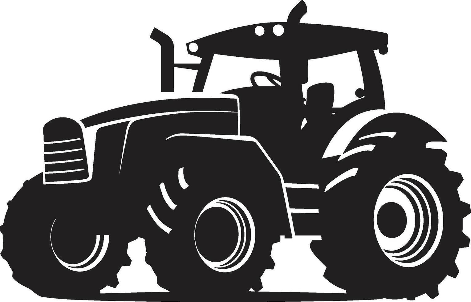 Farm Fleet Dynamic Tractor Agritech Ally Sleek Black Tractor vector