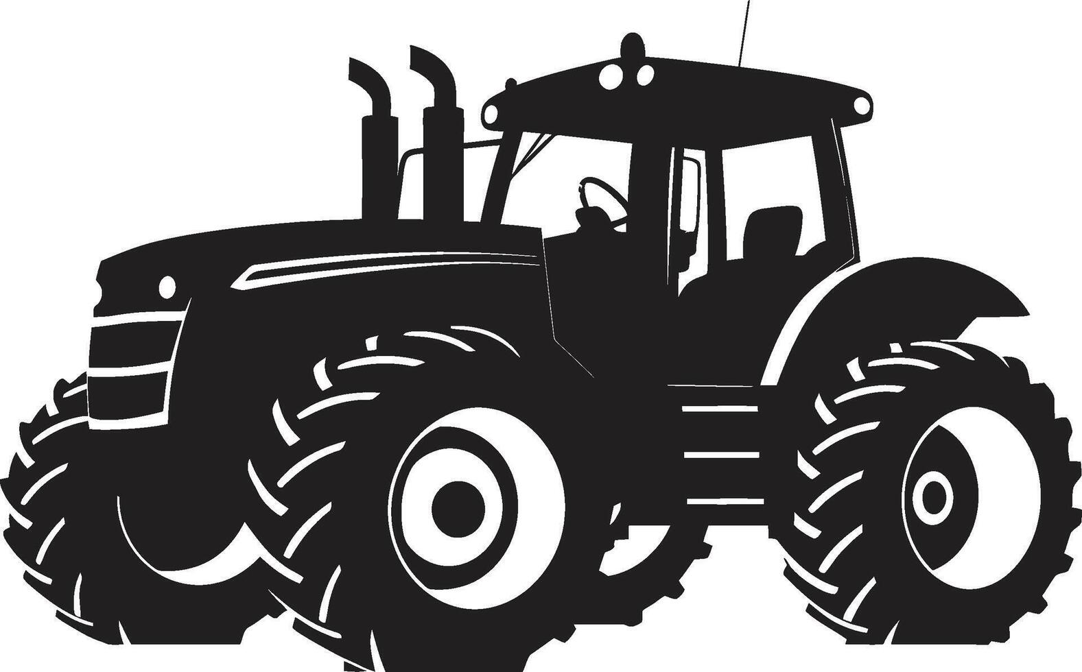 Crop Commando Black Tractor Emblem Farm Fleet Dynamic Tractor vector