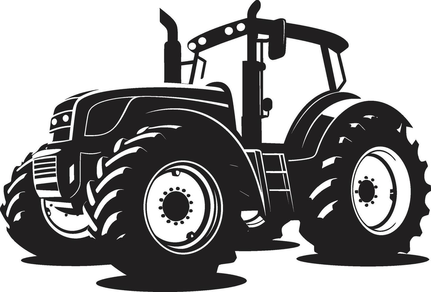 Farm Fleet Dynamic Tractor Agritech Ally Sleek Black Tractor vector