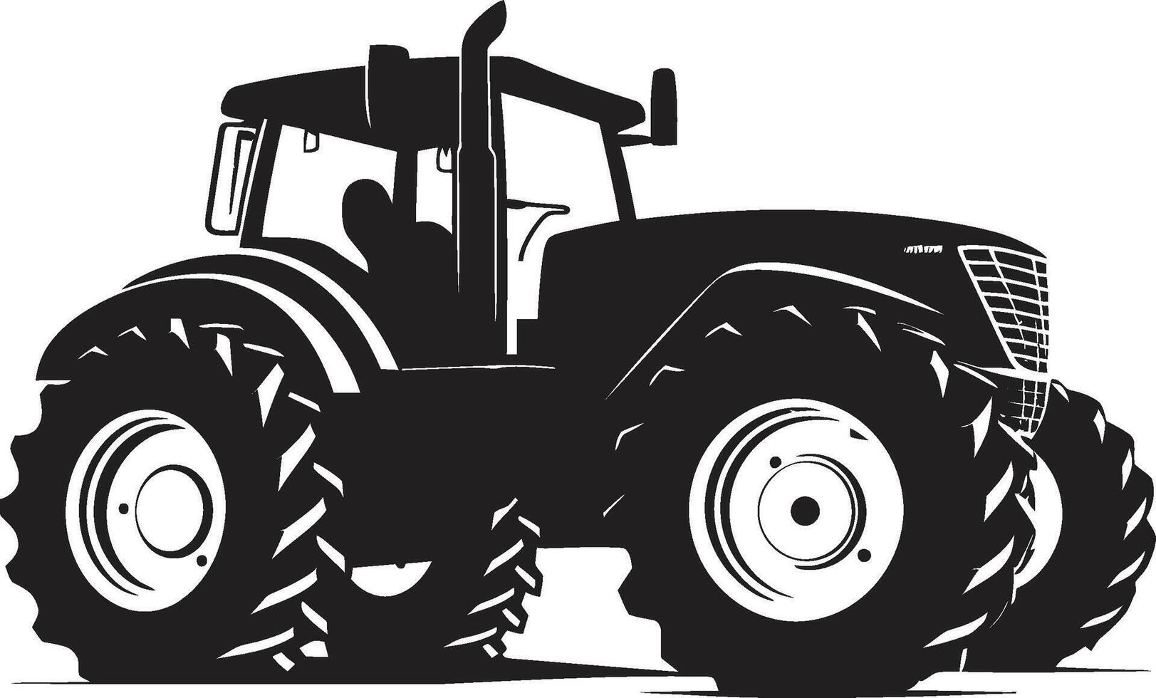 Agritech Ally Sleek Black Tractor Field Fury Bold Tractor Emblem in Black vector
