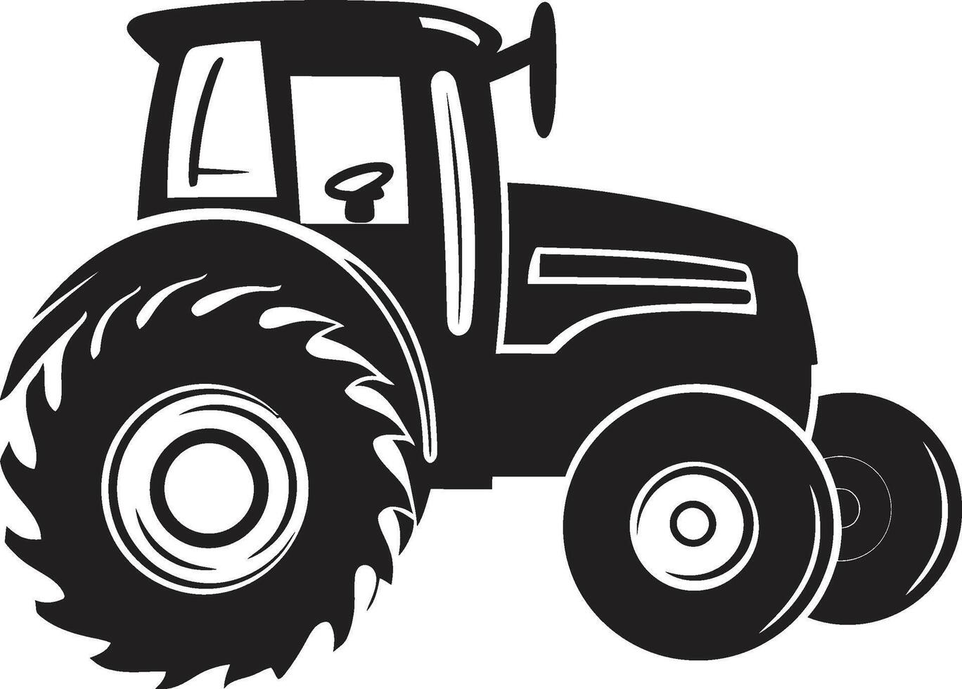 Crop Conqueror Stylish Black Tractor Farm Flux Dynamic Tractor Emblem in Black vector
