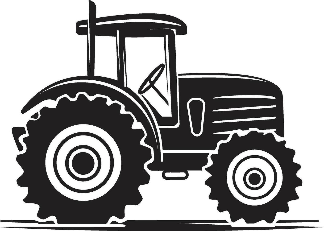 Agrarian Apex Black Tractor Harvest Heroics Powerful Tractor Emblem in Black vector