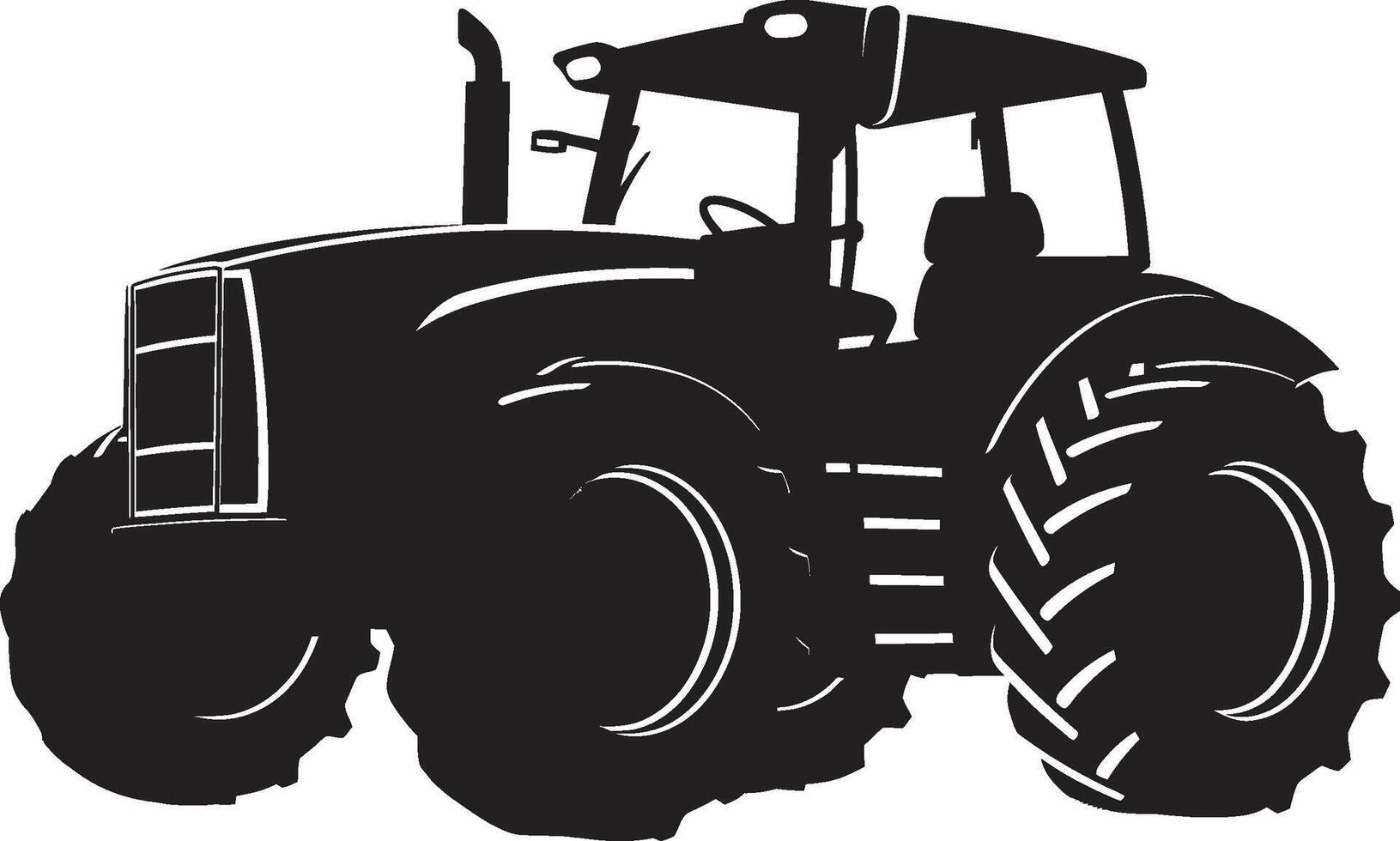 Agrarian Ace Sleek Tractor in Black Crop Crusader Stylish Tractor Emblem vector