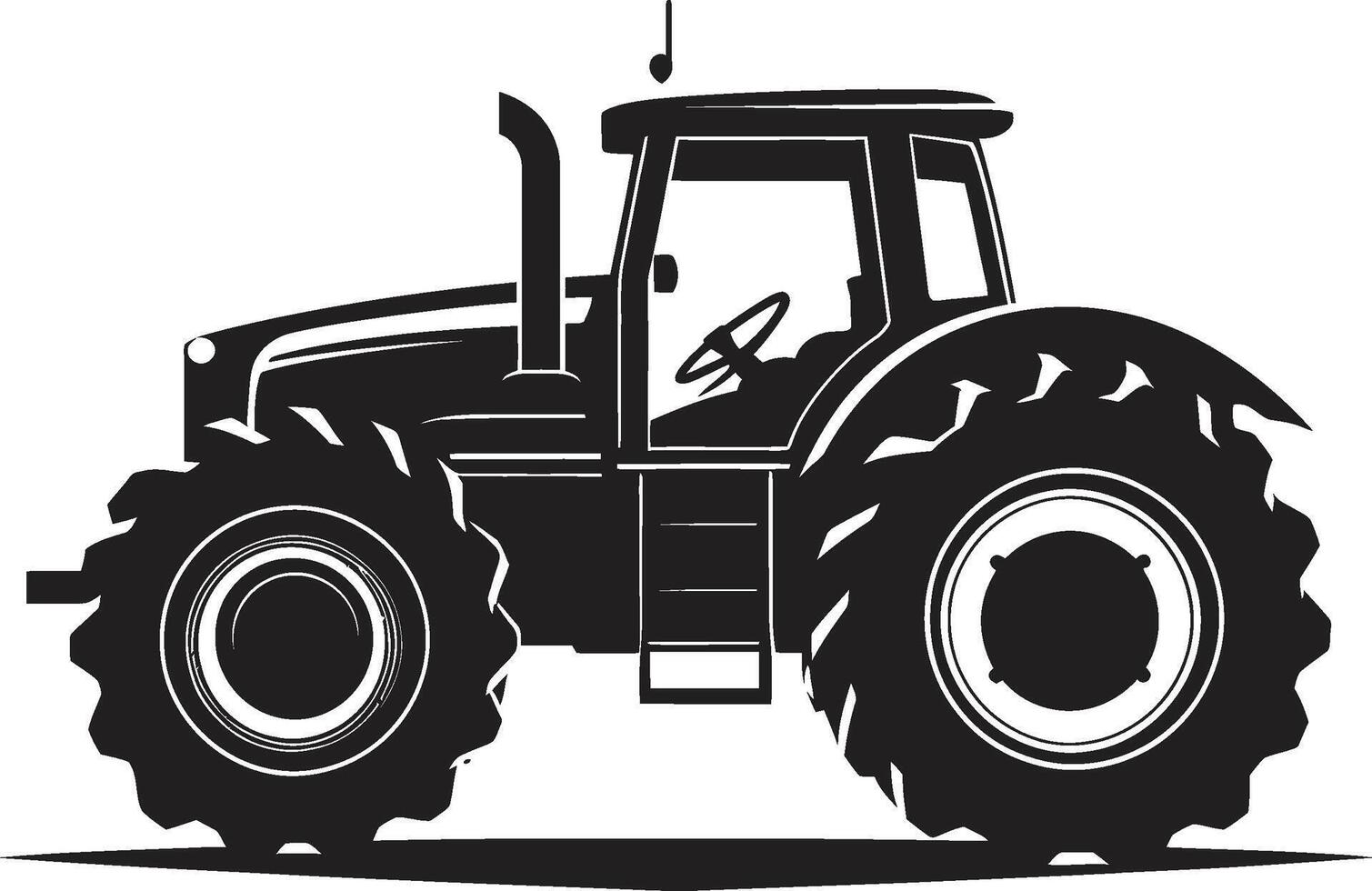 Farm Fury Powerful Tractor Emblem in Black Tractor Titan Black vector