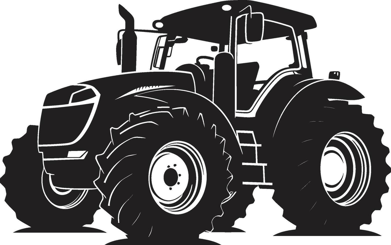Field Forge Contemporary Tractor Harvest Hero Powerful Tractor Emblem in Black vector