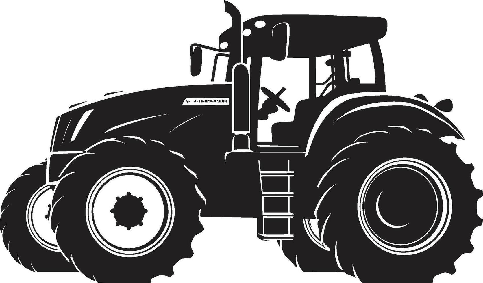 Field Voyager Contemporary Tractor Harvest Hauler Black Tractor vector