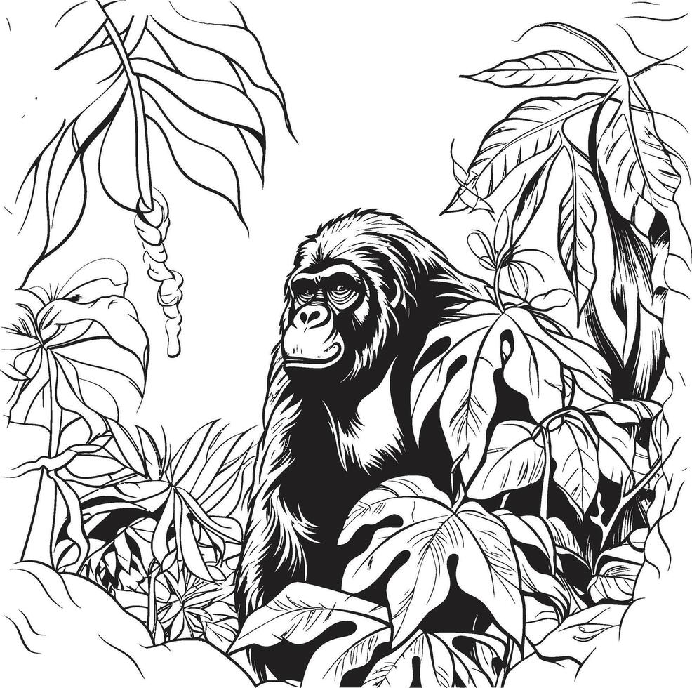 Nightshade Wilderness Blackened Jungle Shadowed Canopy Dark Jungle vector