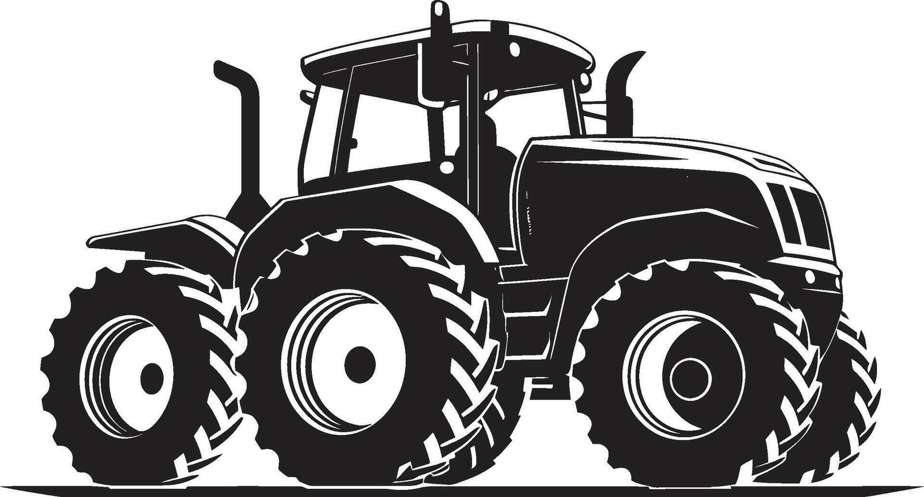 Rural Rider Sharp Tractor in Black Field Champion Robust Tractor Emblem vector